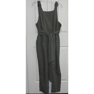 Wishlist Women's Adjustable Strap Belted Rayon Jumpsuit in Olive Medium $86